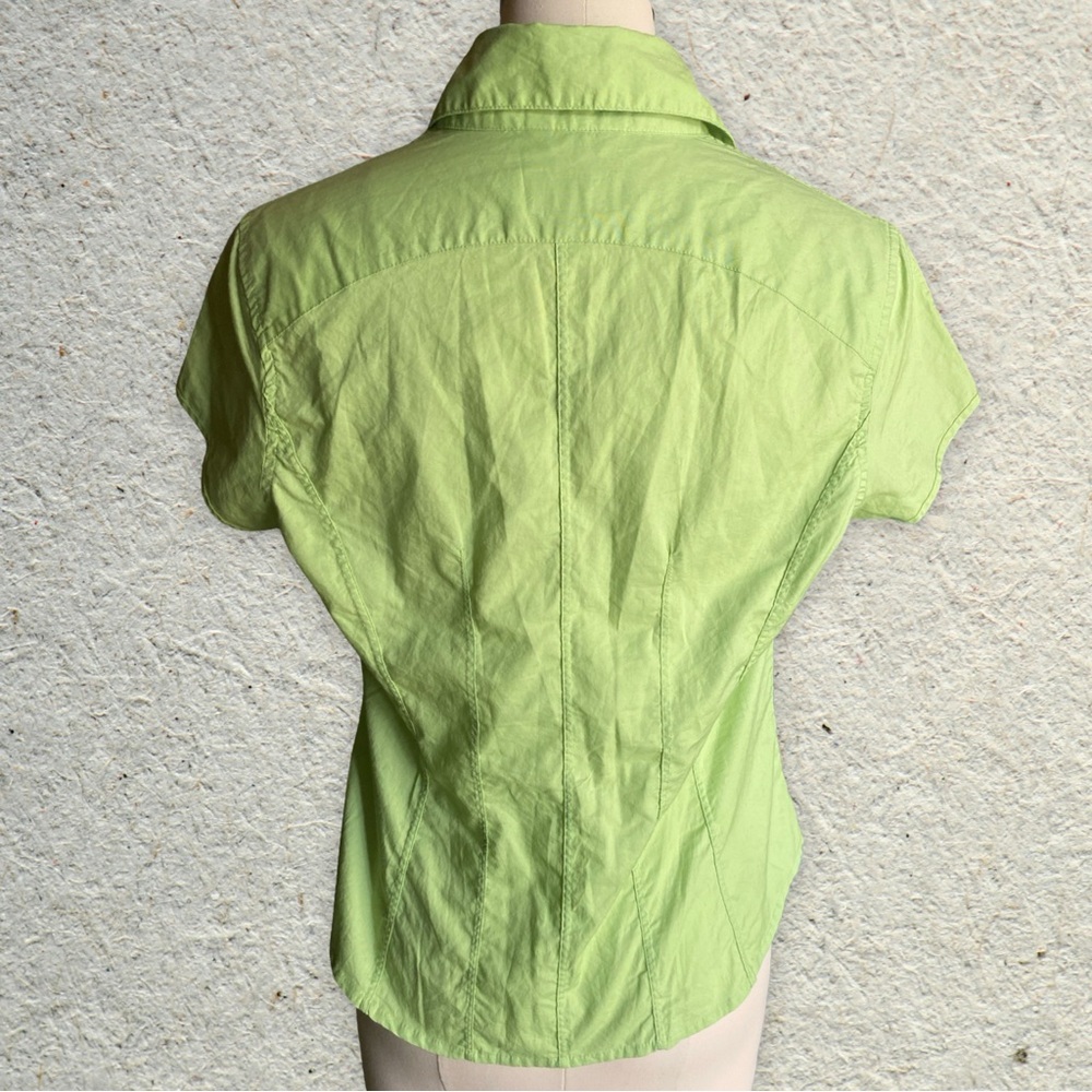 Talbots Light Green Short Sleeve Button Up Top - Picture 4 of 6